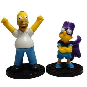 Vintage The Simpsons Homer Simpson Bartman Action Figure Set 2001 Fox Playmates‎